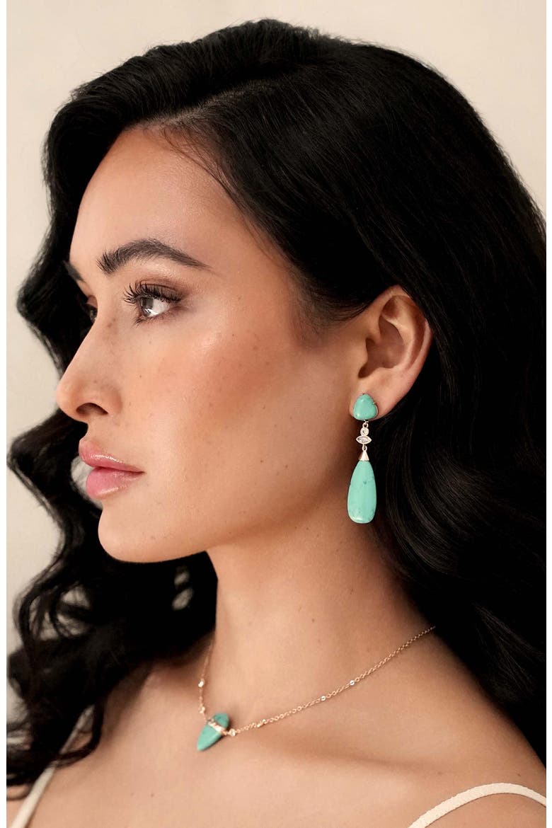 Reconstituted Turquoise Drop Earrings, Alternate, color, TURQUOISE