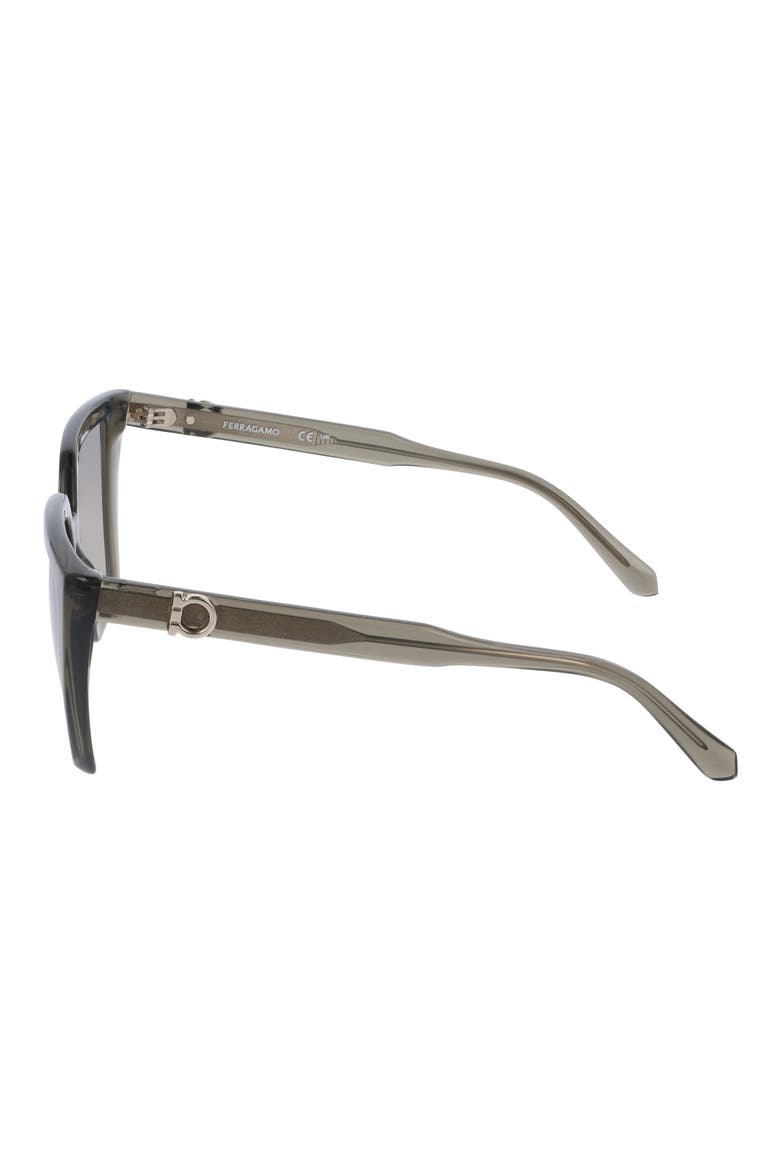 54mm Modified Rectangular Sunglasses, Alternate, color, TRANSPARENT KHAKI