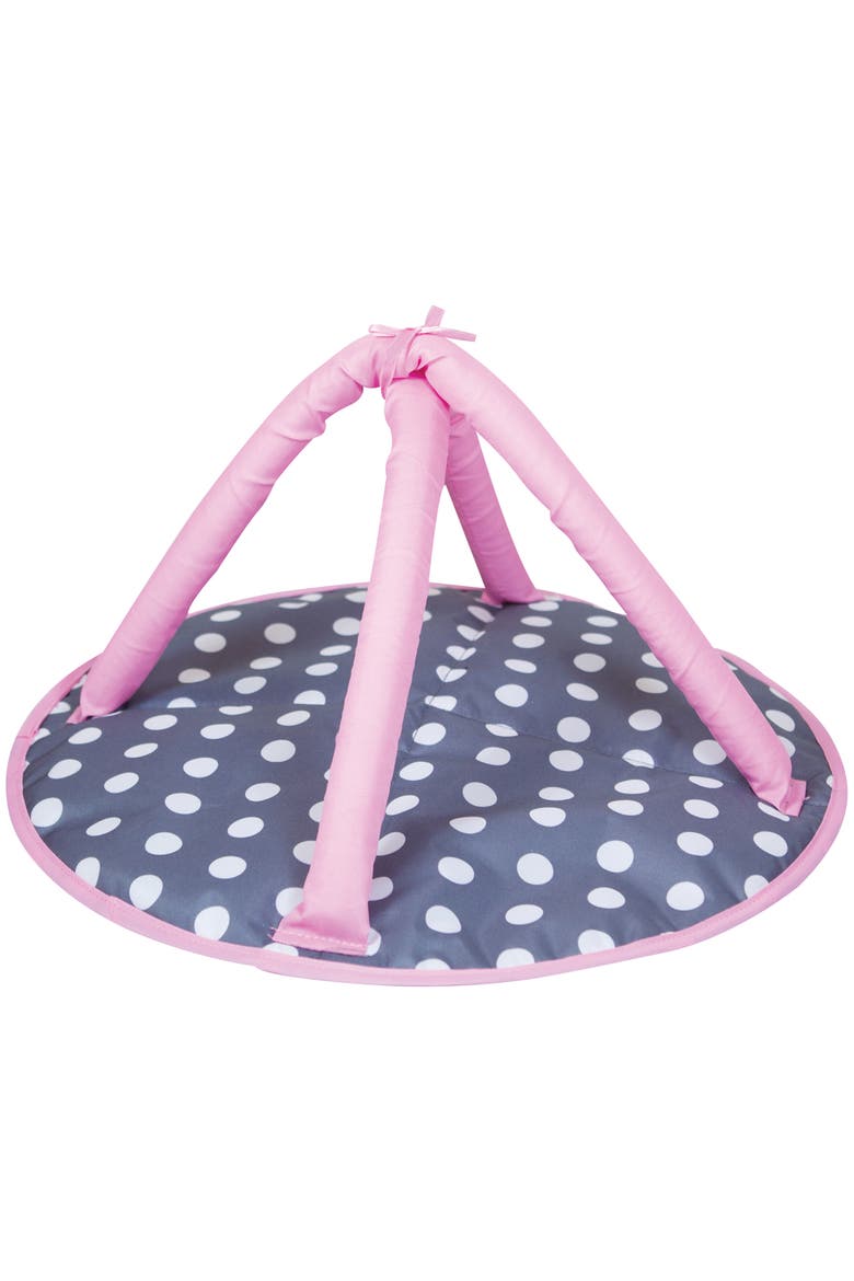 Deluxe Doll Nursery 12 Piece Set, Pink Blue Polka Dot, Fits Up To 16 Inches, Alternate, color, Multicolored
