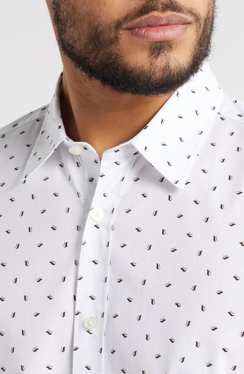 BOSS Roan Ken Slim Fit Short Sleeve Stretch Button-Up Shirt, Alternate, color, 