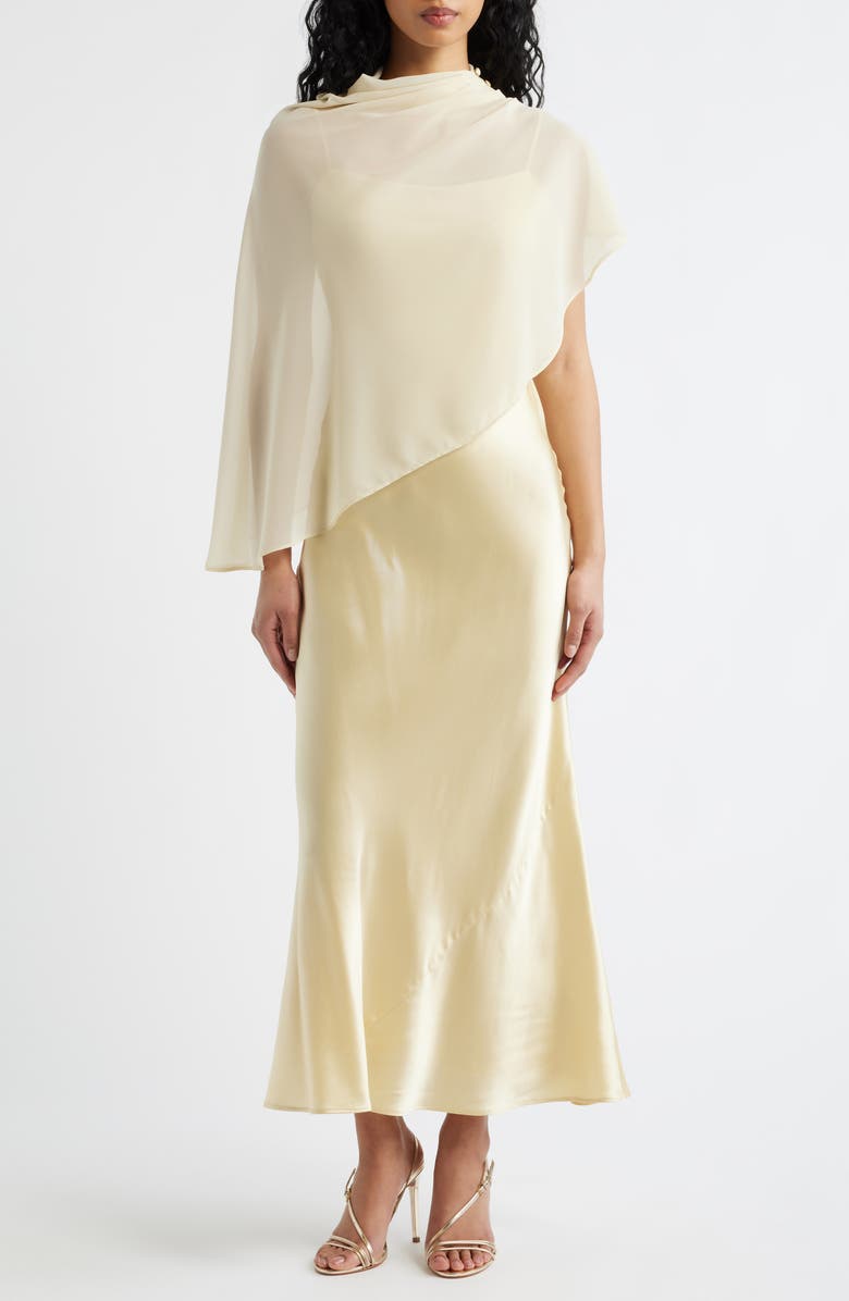 Reformation Lilibeth Cape Silk Maxi Dress, Main, color,
