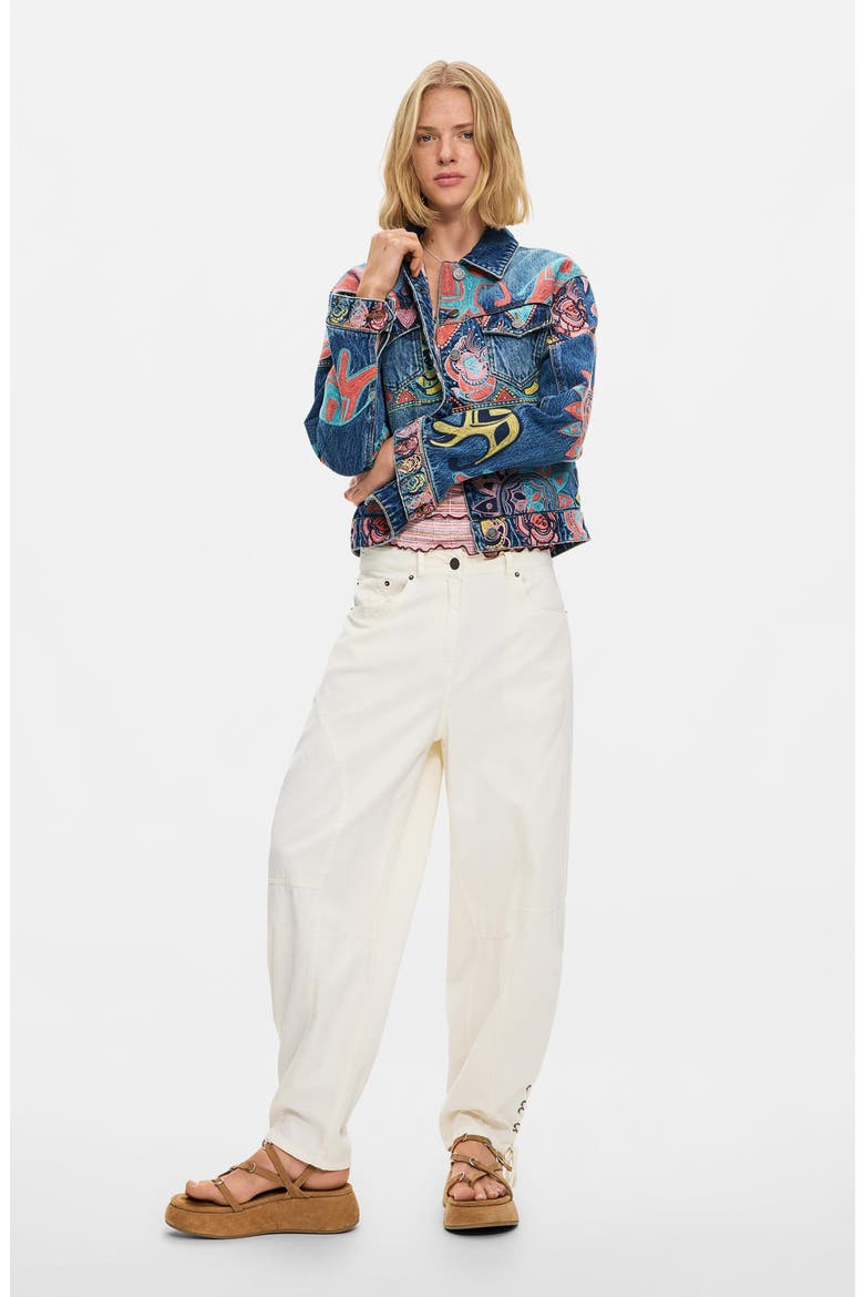 Embroidered Denim Trucker Jacket, Alternate, color, MEDIUM BLUE