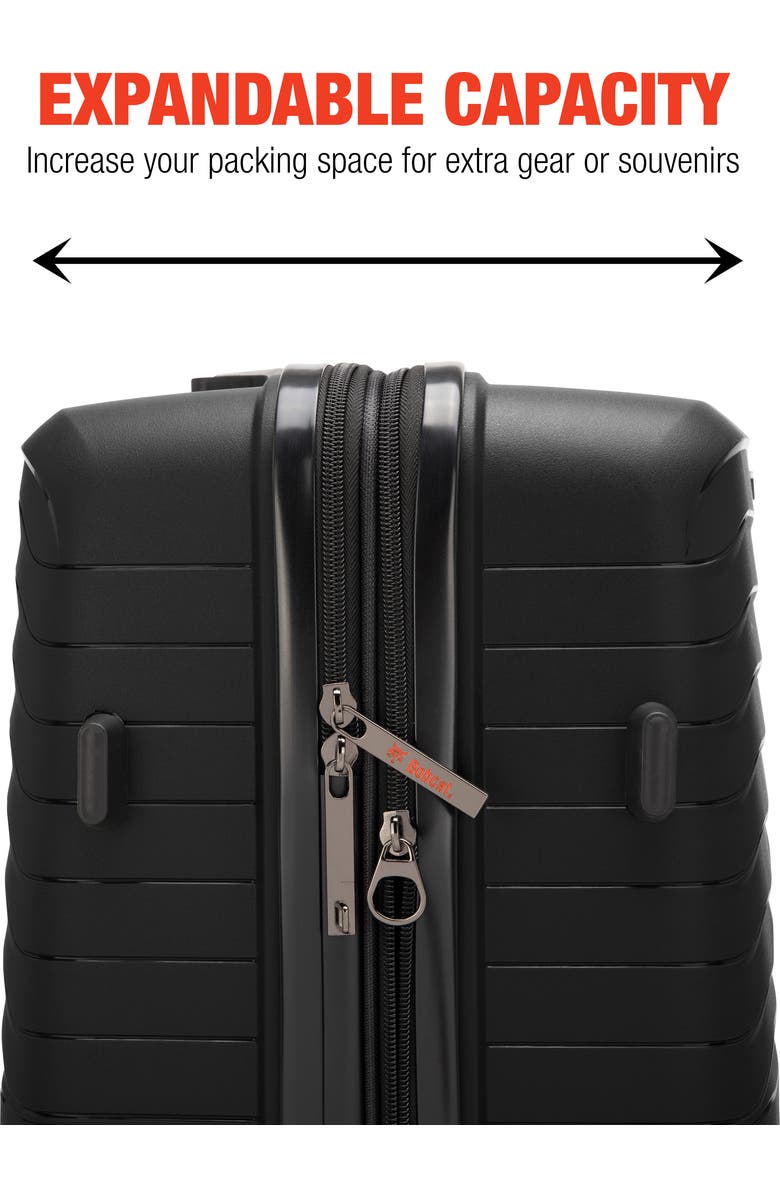 Bobcat Excavator 3 Piece Expandable Spinner Luggage Set with TSA Lock, Alternate, color, Black