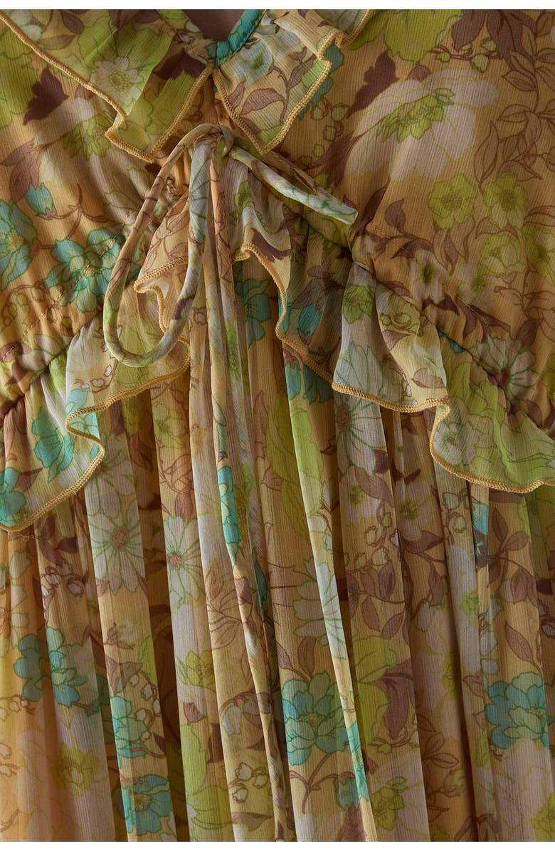 Warehouse Chiffon Ruffle Strappy Floaty Maxi Dress, Alternate, color, Floral