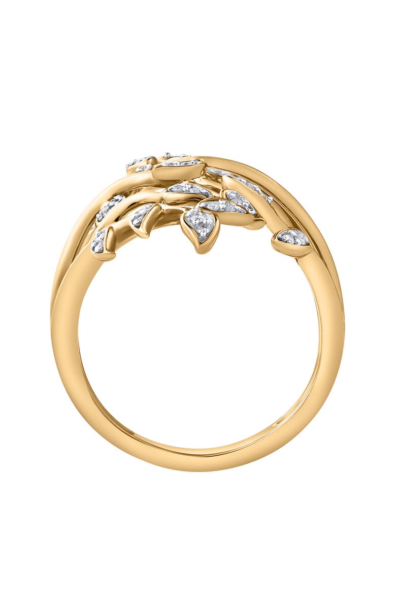 LuvMyJewelry Aurora Leaf 0.15 Ct 14K Gold Diamond Ring, Alternate, color, 14K Yellow Gold