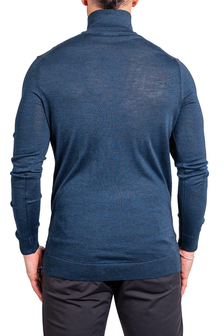 Knitted Passion Merino Wool Quarter Zip Sweater, Alternate, color, BLUE
