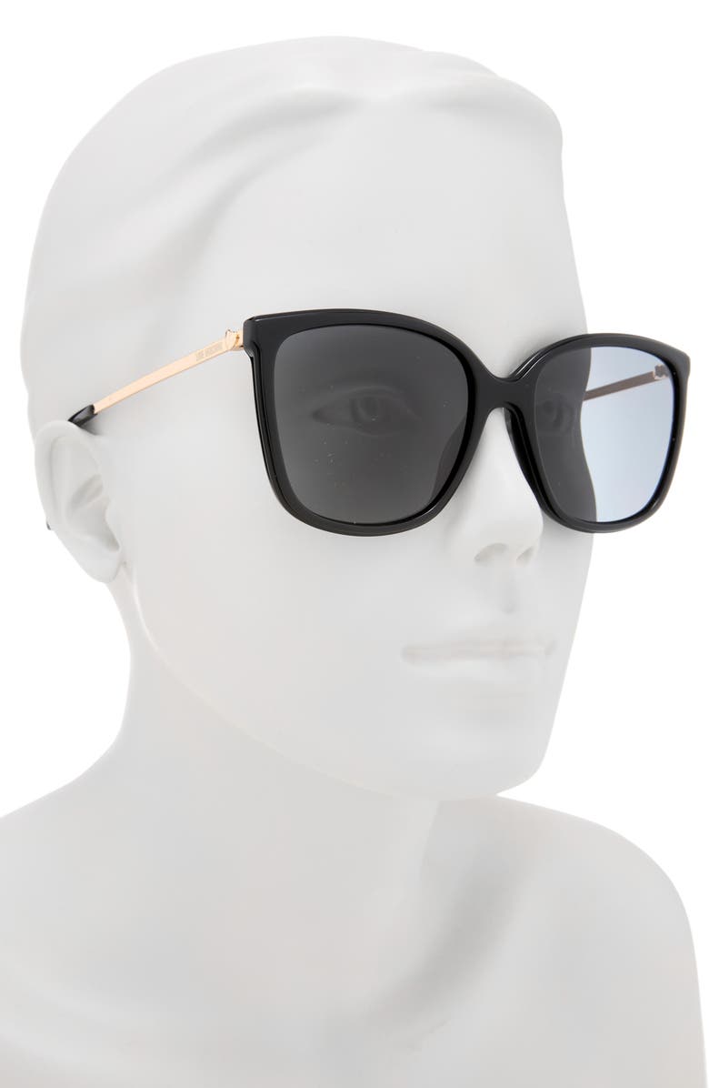 Love Moschino 56mm Oversize Sunglasses, Alternate, color, Black