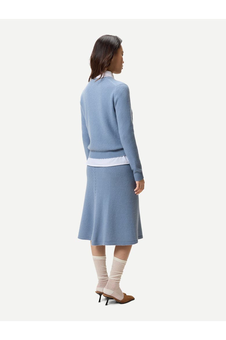 Cropped Crewneck Cashmere Sweater, Alternate, color, Dusty blue