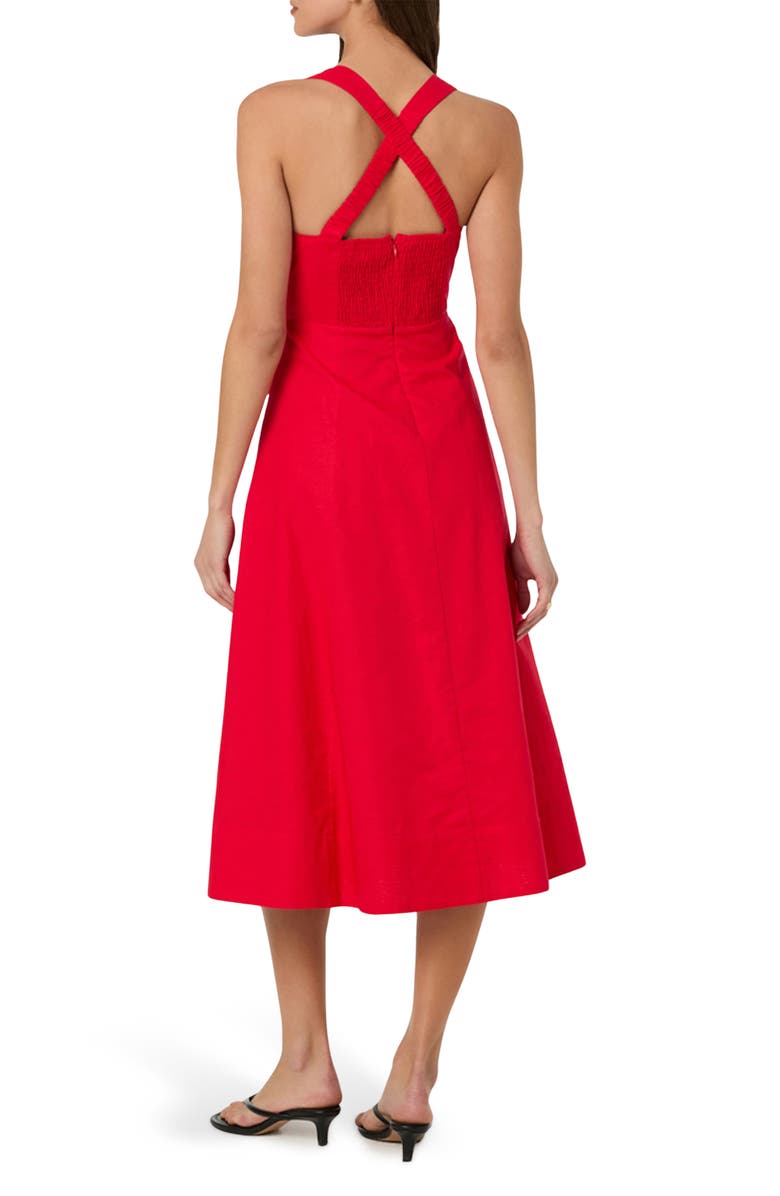 ASTR the Label Cross Back Sleeveless Midi Dress, Alternate, color, Red
