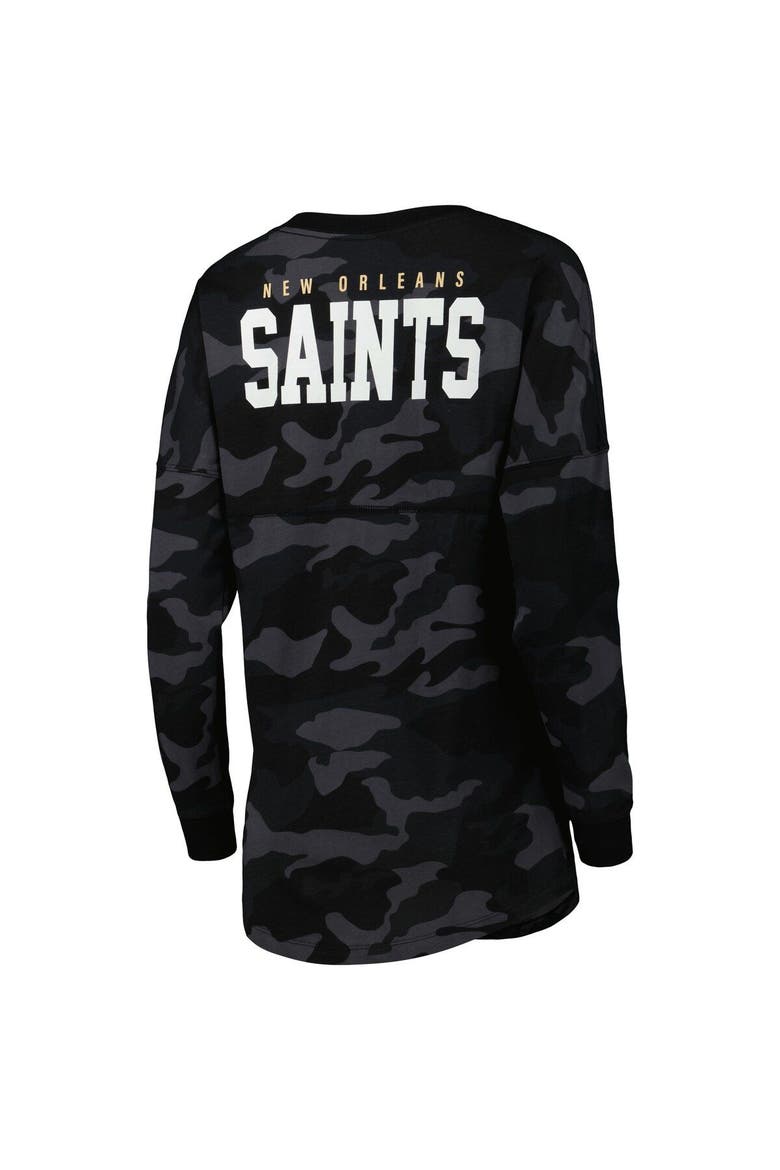 Women's New Era Black New Orleans Saints Camo Long Sleeve T-Shirt, Alternate, color, Black