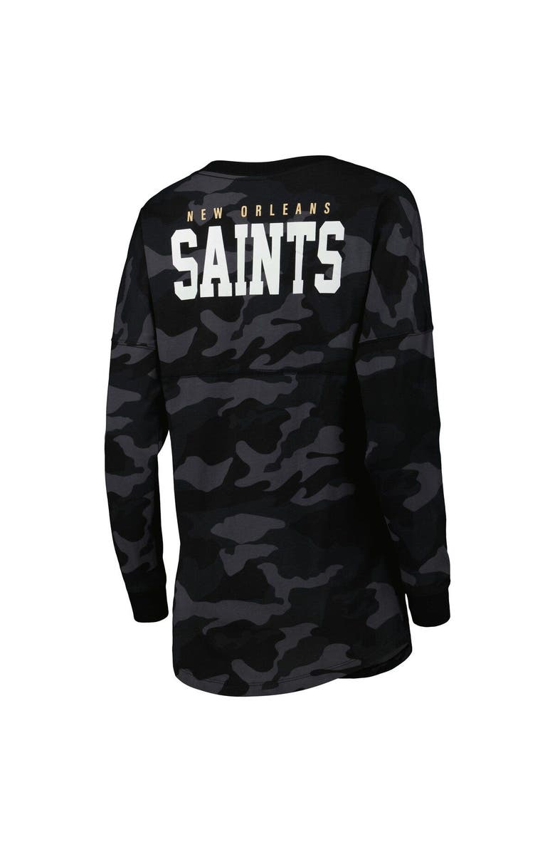 New Era Women's New Era Black New Orleans Saints Camo Long Sleeve T-Shirt, Alternate, color, Black