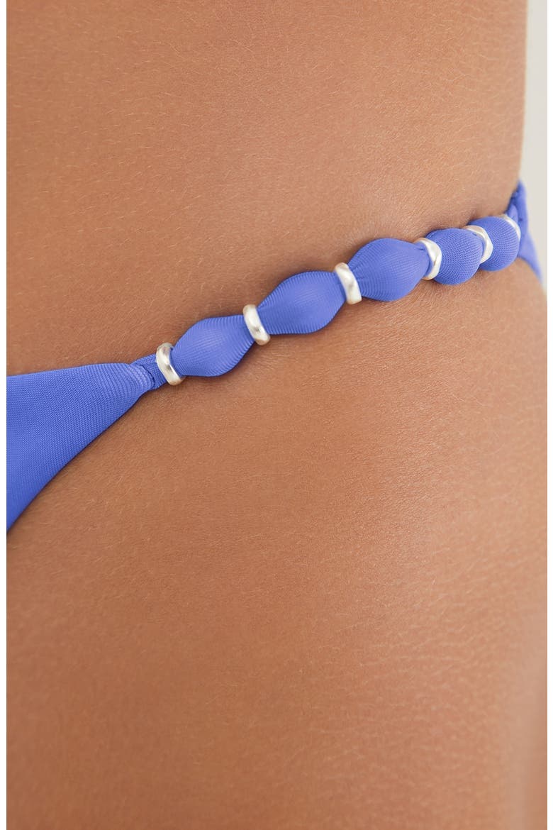 Beaded & Knot Detail Bikini Bottoms, Alternate, color, BLUE