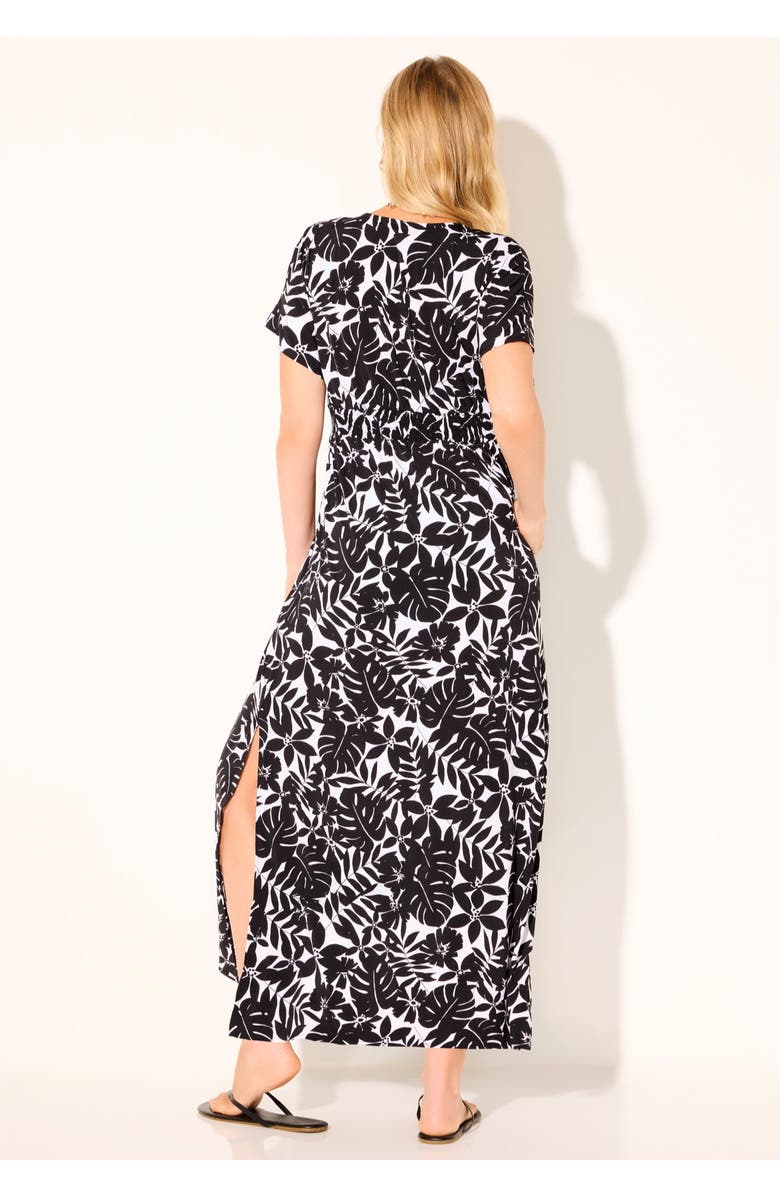 Swimsuits for All Pack & Go Wrinkle-Resistant Maxi Cover Up Dress, Alternate, color, Black Palm