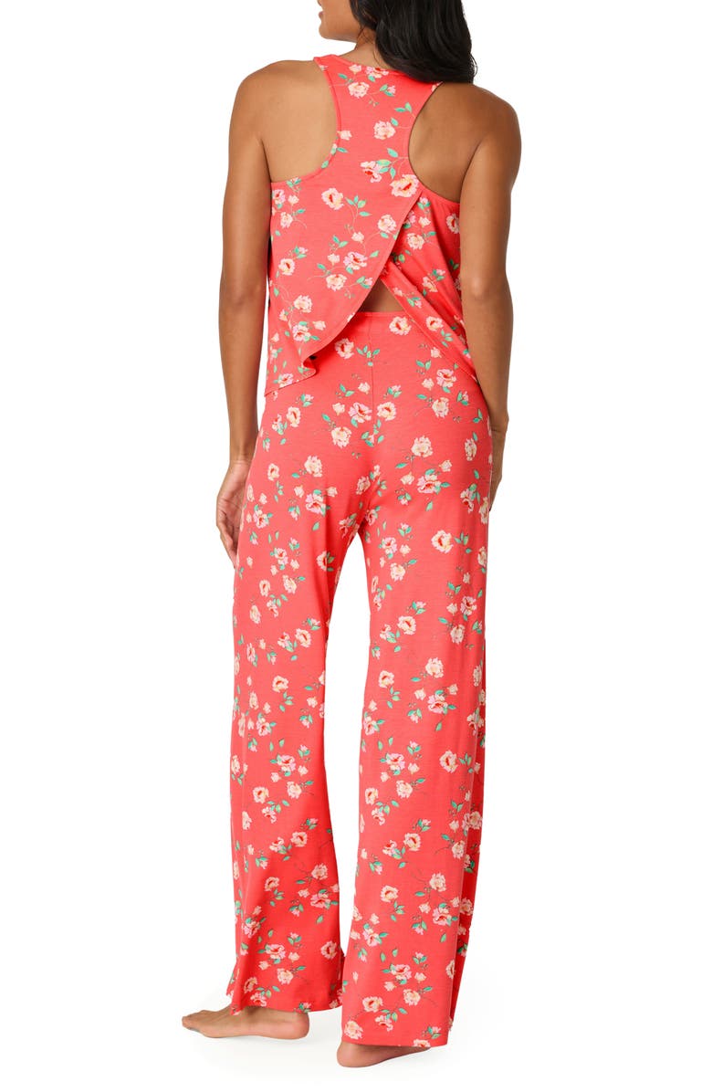PJ Salvage Siesta Dreams Jersey Pajamas, Alternate, color, Dark Coral