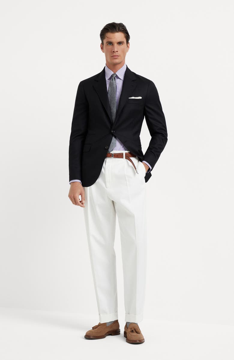 Brunello Cucinelli Virgin wool flannel deconstructed blazer, Alternate, color, 