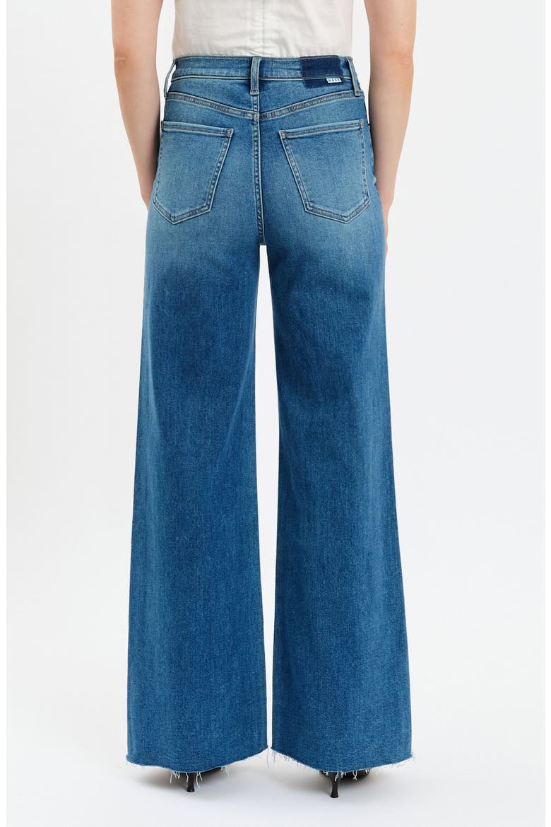 Far Out High Waist Raw Hem Wide Leg Jeans, Alternate, color, NEW INDIGIO