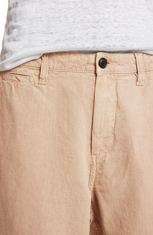 John Varvatos Johnny Flat Front Shorts In Khaki