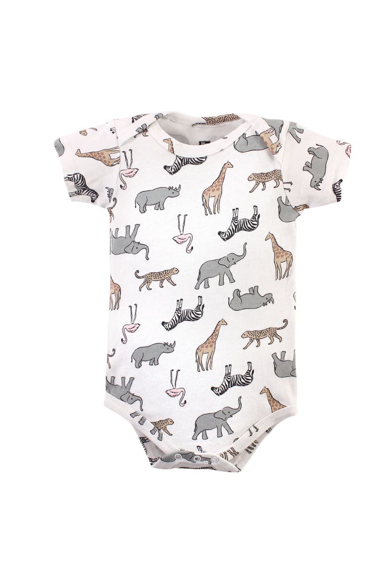 Seven-Piece Cotton Bodysuit Collection, Alternate, color, Modern Pink Safari