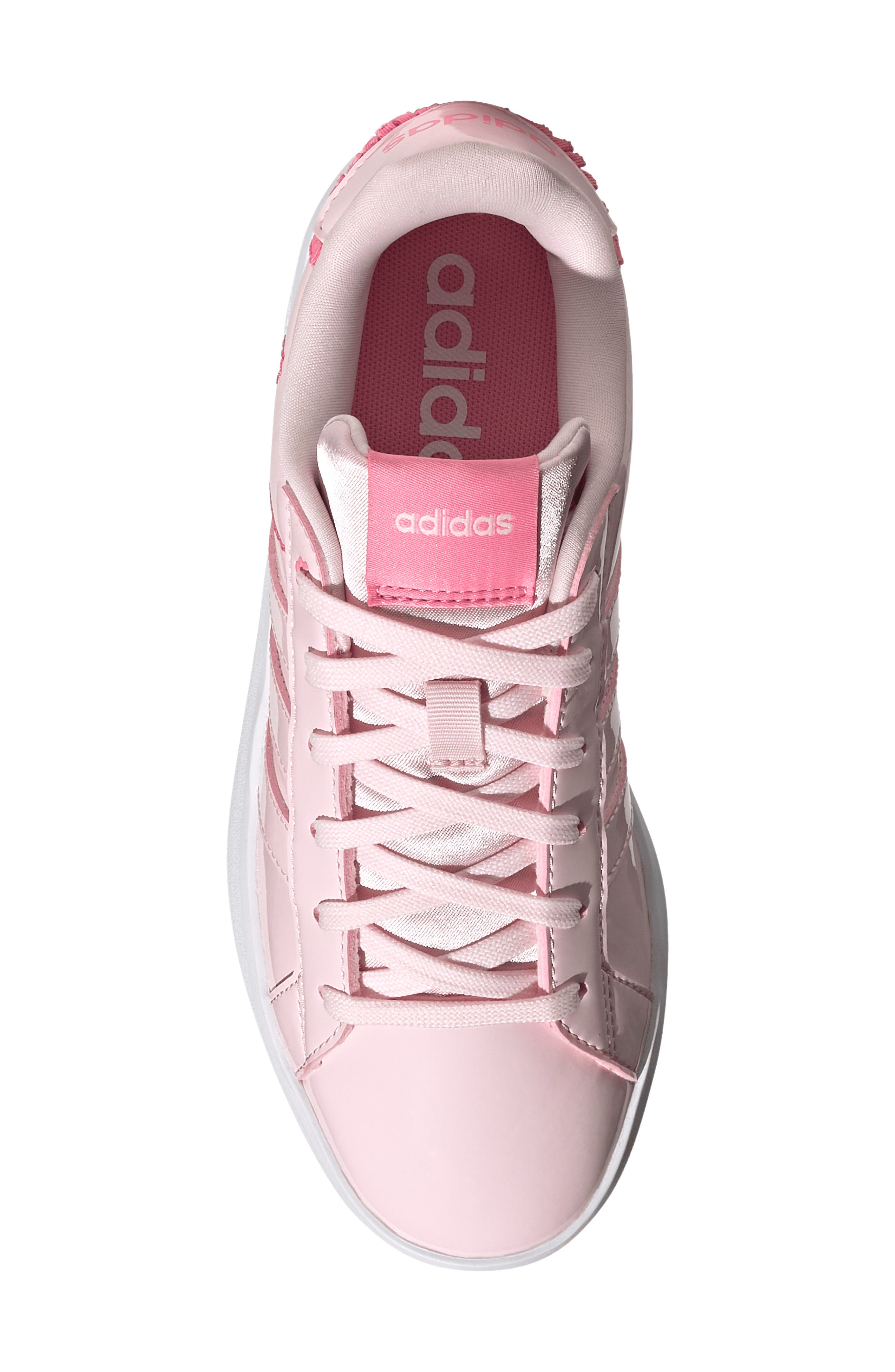 Kids' Grand Court 3.0 Faux Leather Sneaker, Alternate, color, DISTILLED PINK/ BLISS PINK