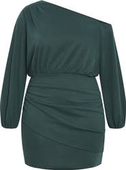 City Chic Alysia One-Shoulder Long Sleeve Minidress