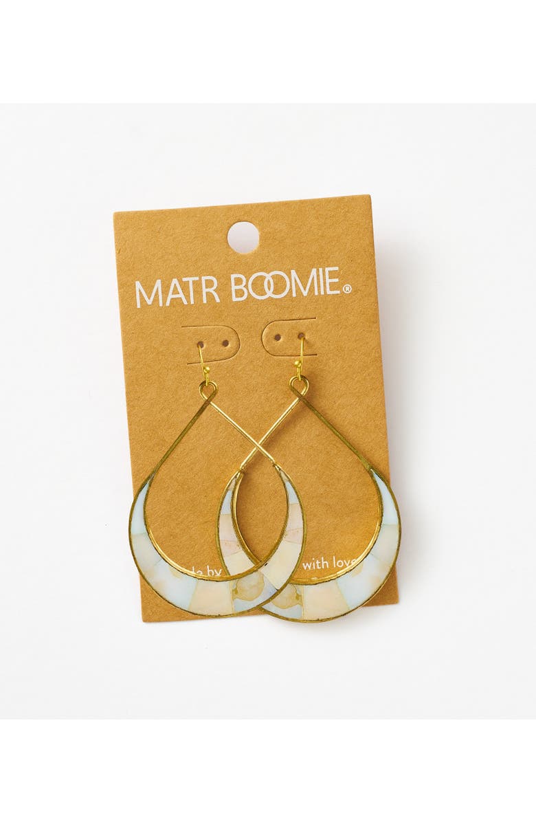 Matr Boomie Rajani Crescent Mother of Pearl Hoop Earrings, Alternate, color, Ivory