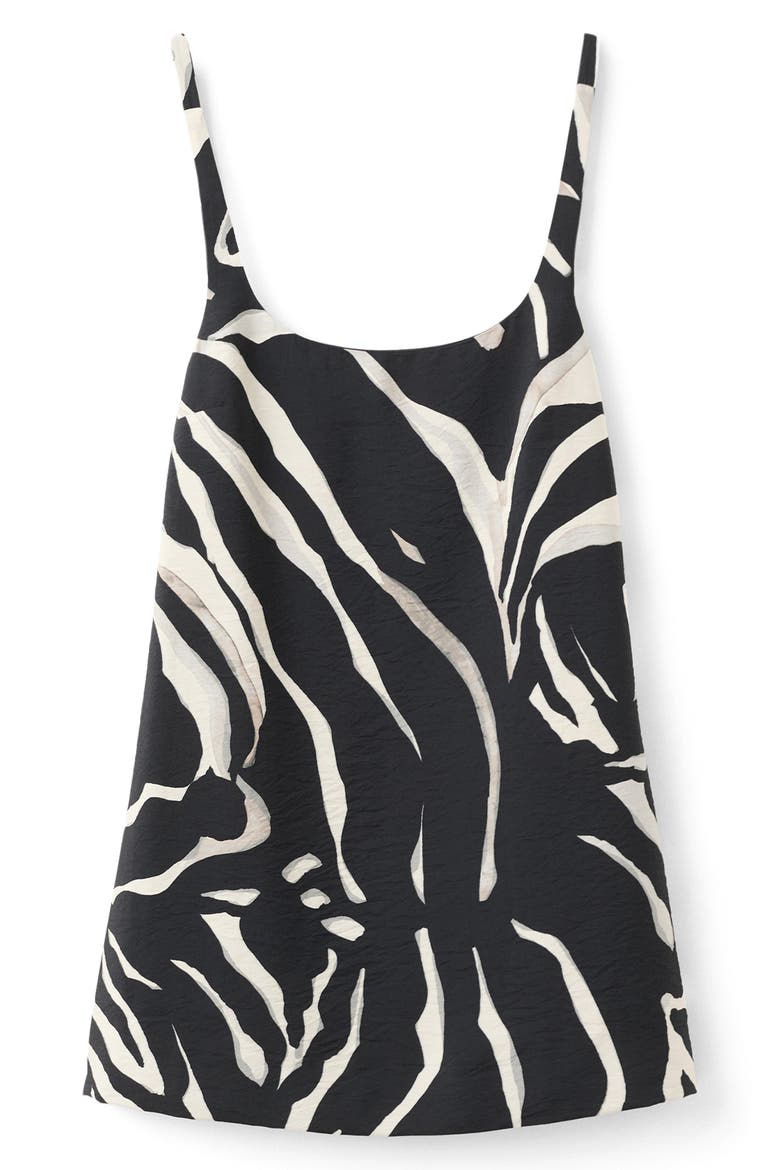 Zebra Print Sleeveless Minidress, Alternate, color, BLACK