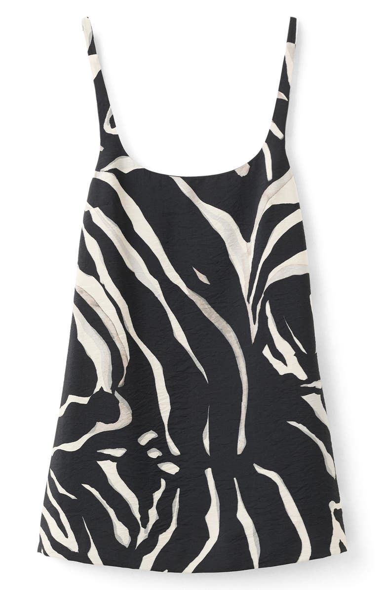 MANGO Zebra Print Sleeveless Minidress, Alternate, color, Black