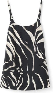 MANGO Zebra Print Sleeveless Minidress