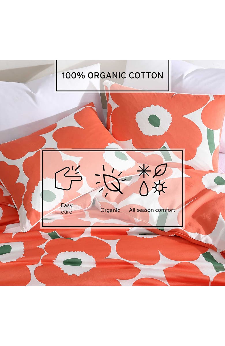 Marimekko Unikko Duvet Cover & Shams Set, Alternate, color, Open Bright Orange