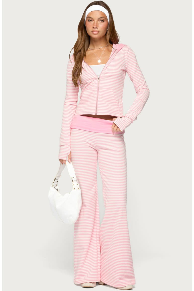 Meggy Stripe Foldover Pants, Alternate, color, LIGHT-PINK-AND-WHITE