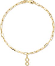 DEVATA Infinity Charm with Paperclip Chain Bracelet in 14K Gold, 7.5"