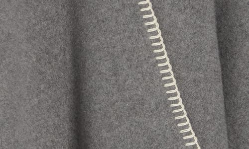 Rag & Bone Ingrid Blanket Stitch Wool Poncho In Gray