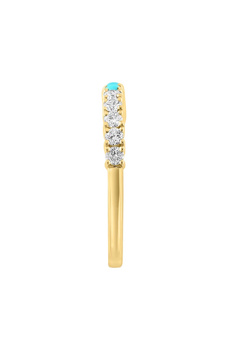 EFFY 14K Yellow Gold Diamond Turquoise Ring - 0.14 ctw., Alternate, color, Blue