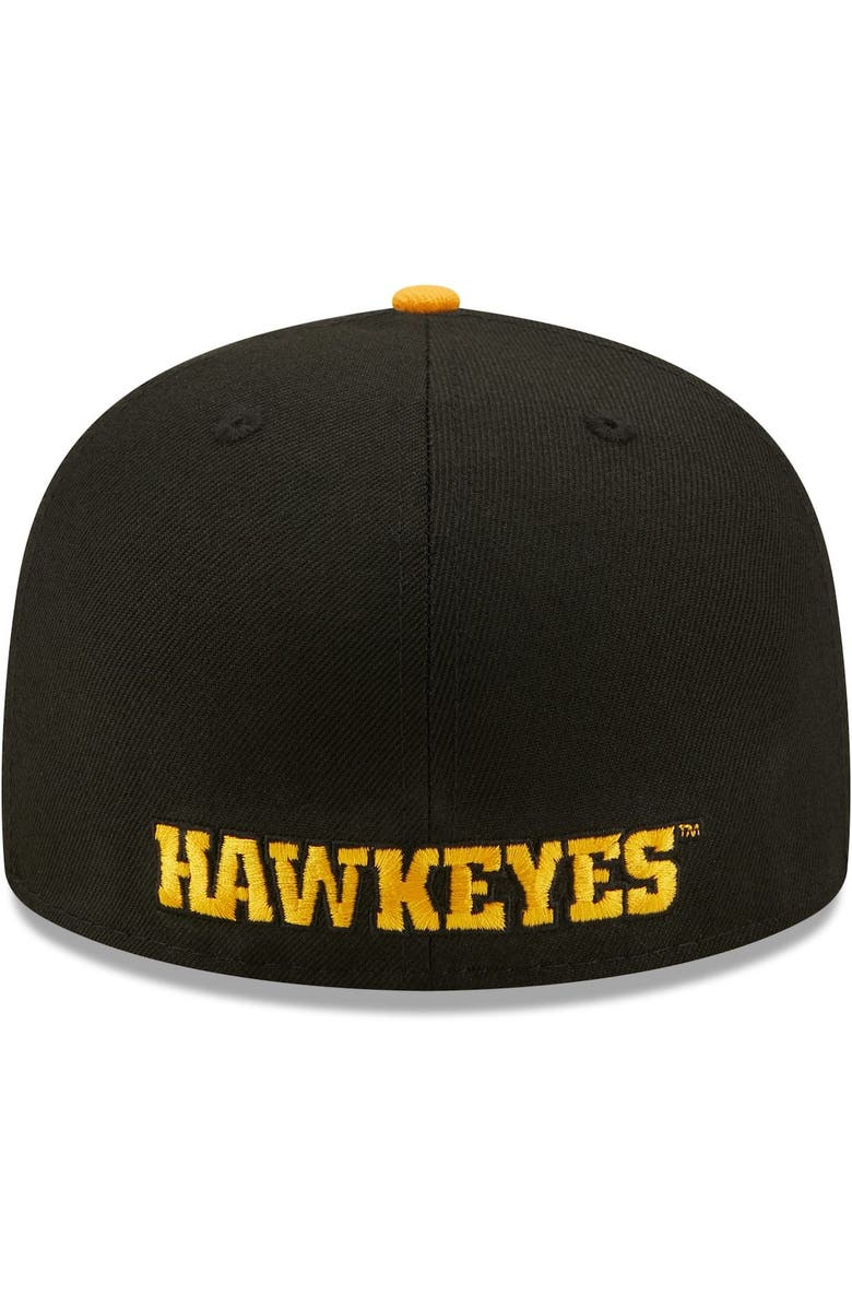 New Era Men's New Era Black Iowa Hawkeyes Scribble 59FIFTY Fitted Hat, Alternate, color, 