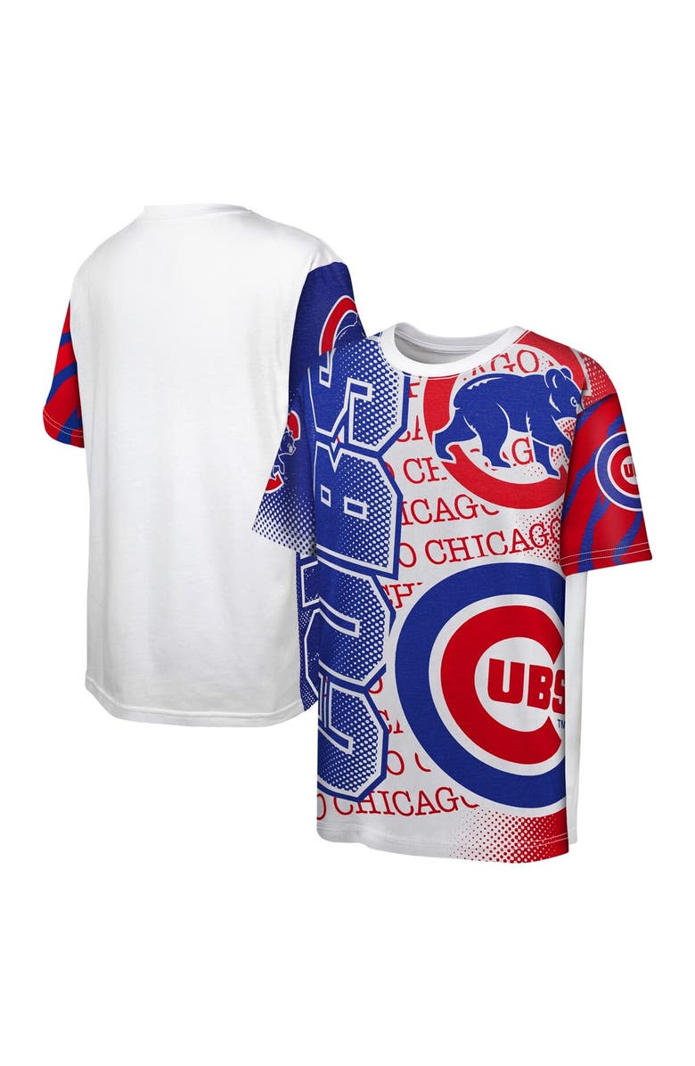 Outerstuff Youth White Chicago Cubs Impact Hit Bold T-Shirt, Main, color, 