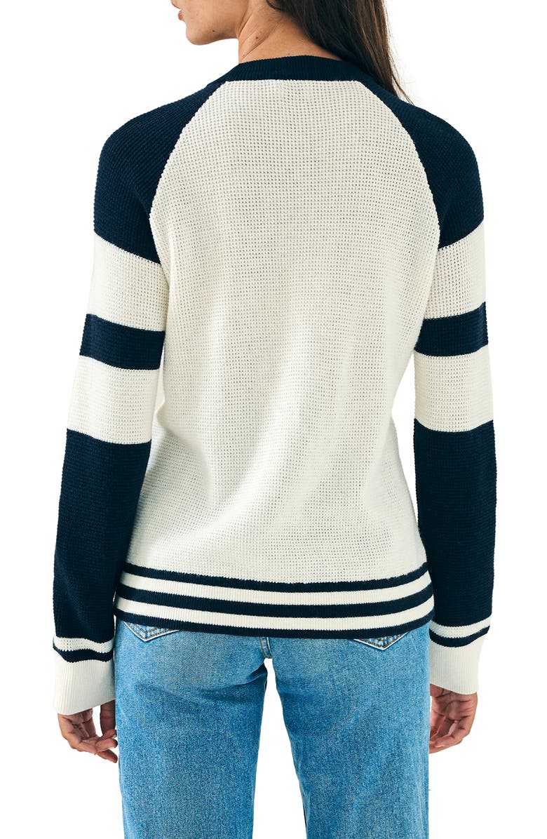 Faherty Throwback Stripe Organic Cotton & Cashmere Sweater, Alternate, color, Wrigley