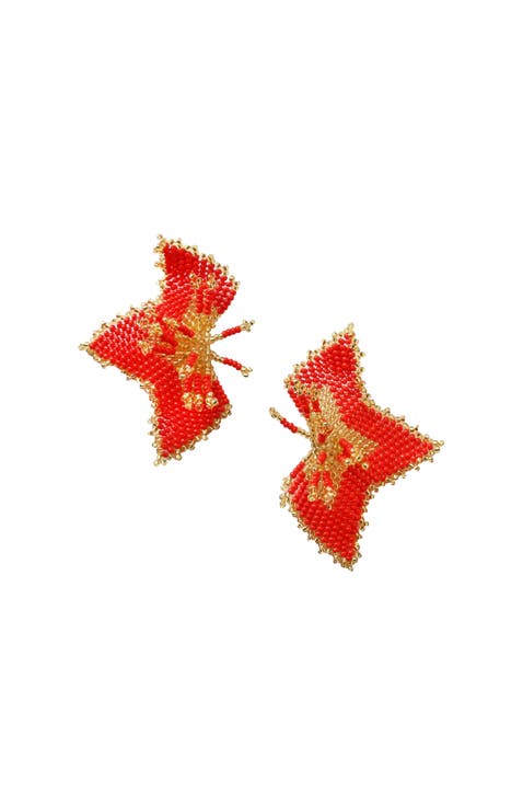 Flower Poppy Embera Earrings