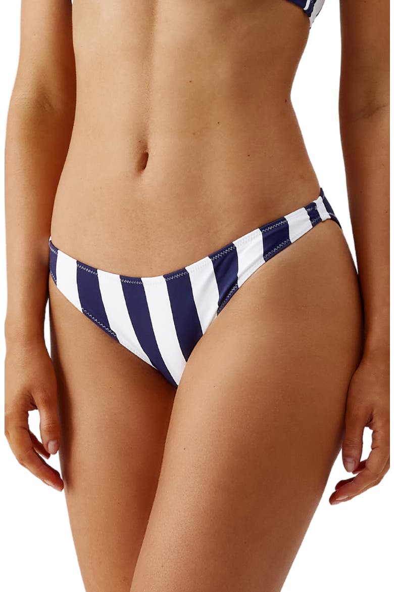 Ponza Stripe Hipster Bikini Bottoms, Main, color, NAVY STRIPE