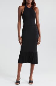 L'AGENCE Kim Pleat Hem Knit Dress