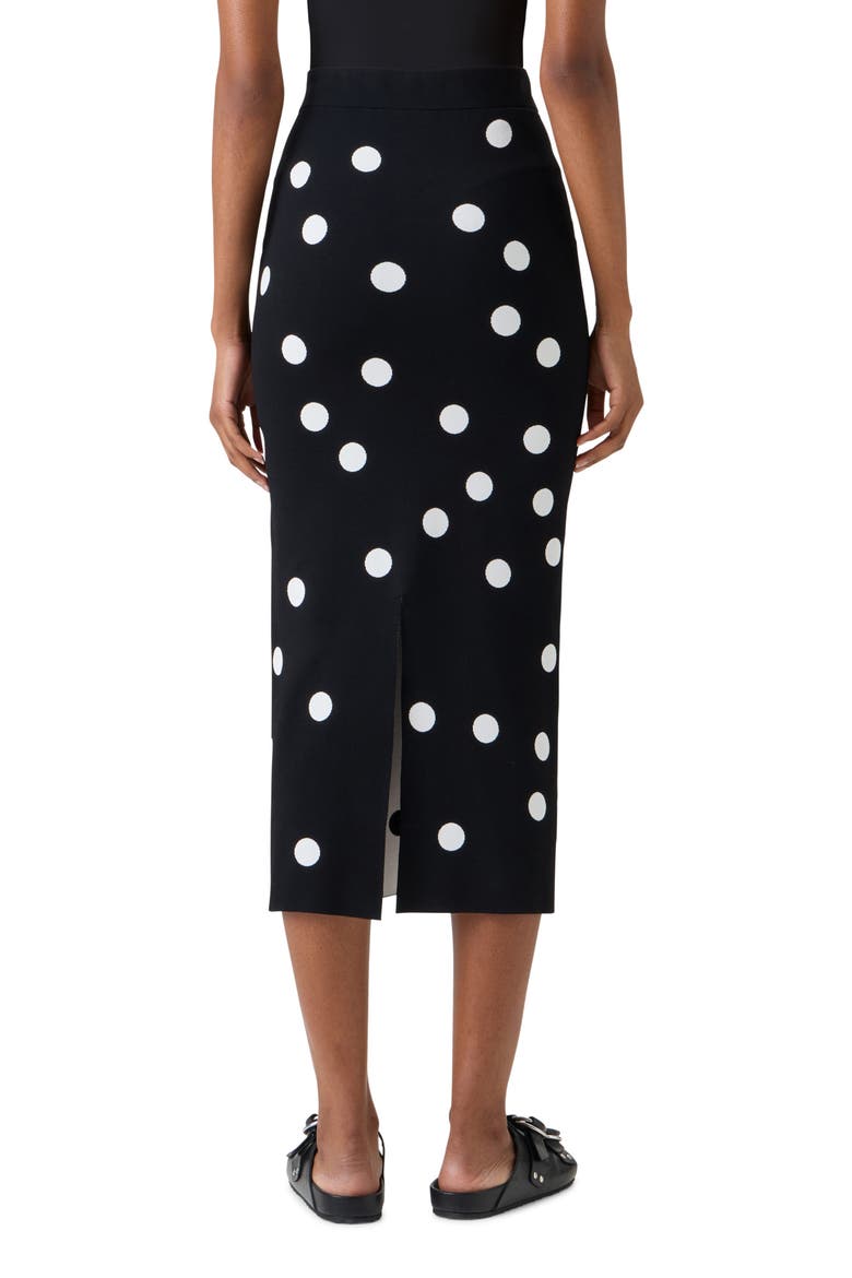 Polka Dot Jacquard Knit Pencil Skirt, Alternate, color, BLACK-CREAM