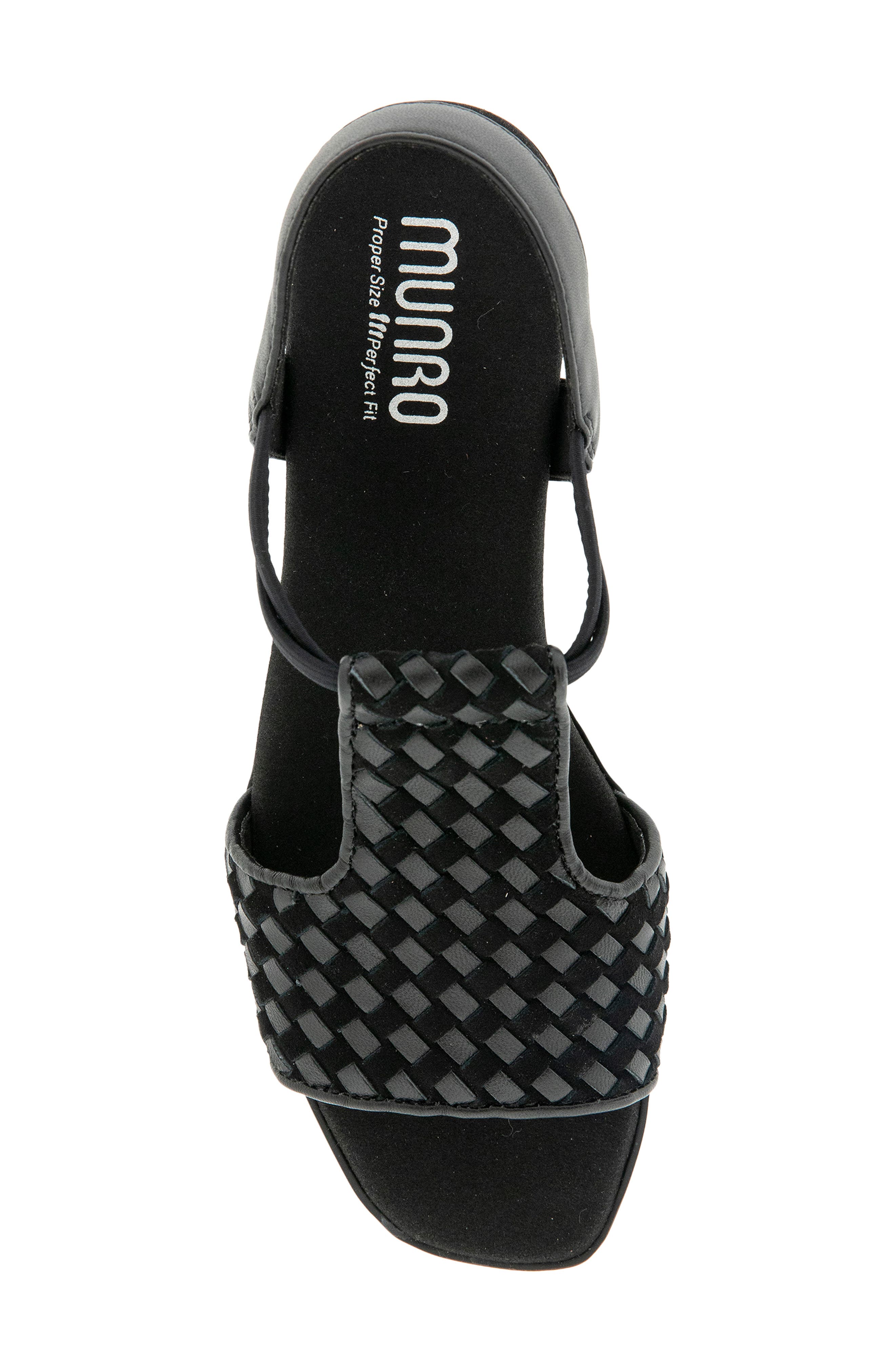 Munro Susan Sling Back Sandal, Alternate, color, Black Woven Leather
