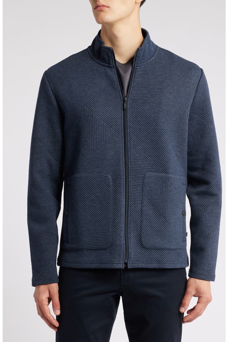 Steep Rock High Collar Double Knit Jacket, Alternate, color, NAVY