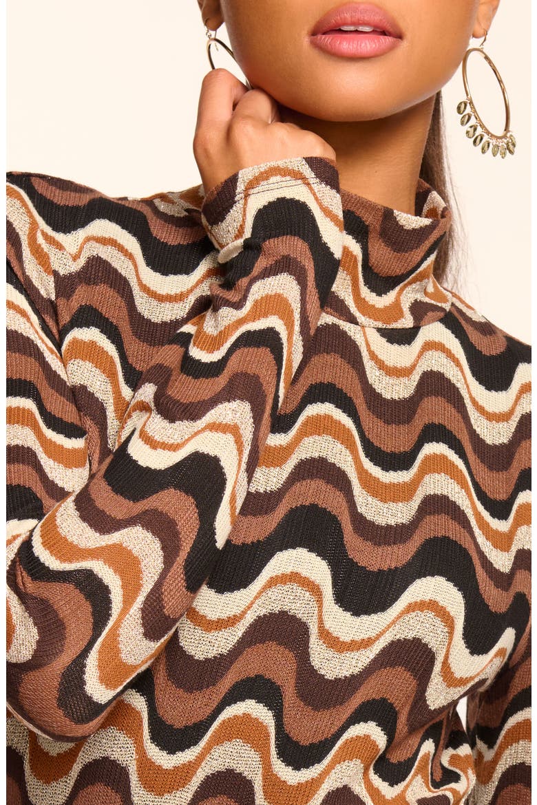 Prudence Swirl Mock Neck Top, Alternate, color, BLACK MULTI