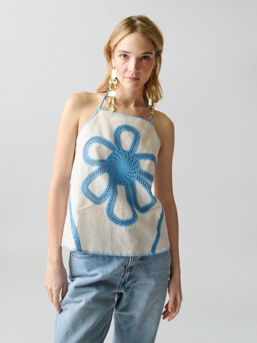 Lingua Franca Kampos Halter Top In White Multi