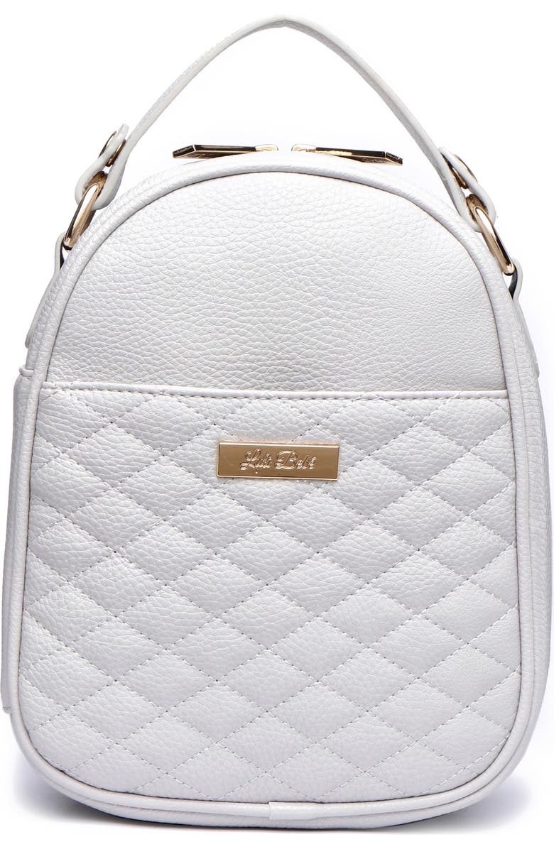 Luli Bebé Monaco Faux Leather Snack Bag, Main, color, Stone Grey