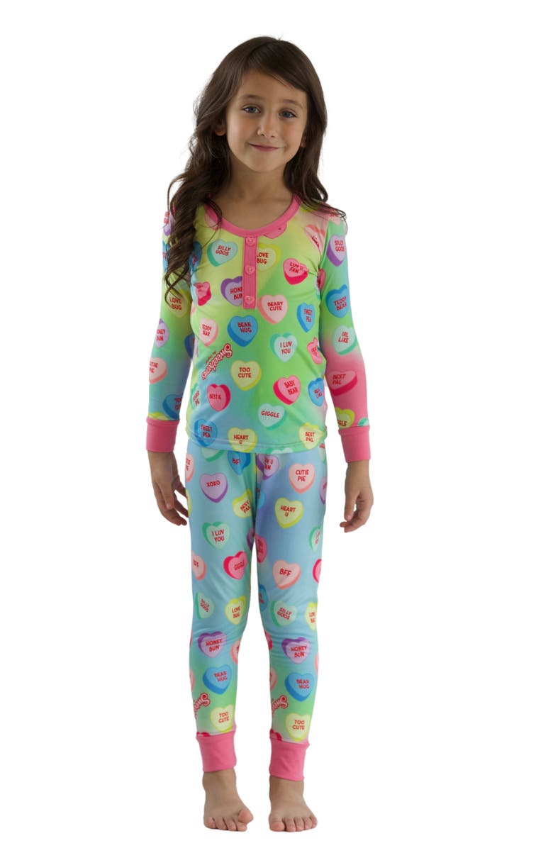 Mia Belle Girls Girls Sweethearts x Mia Belle YOU+ME Pastel Pajama, Main, color, Multicolor