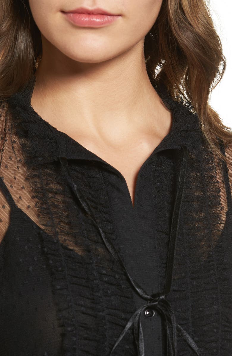 Hinge Ruffle Mesh Blouse, Alternate, color, 