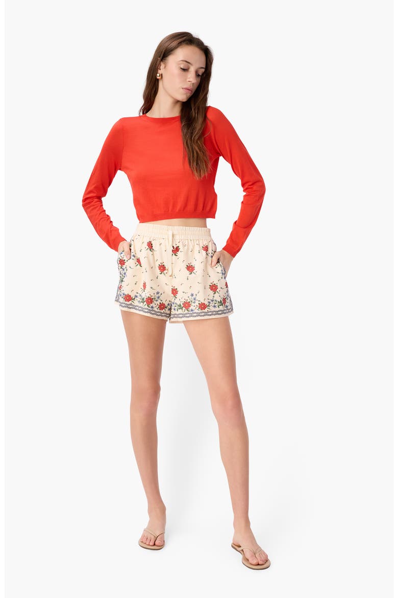 Cotton & Silk Drawstring Shorts, Alternate, color, HEIRLOOM BANDANA