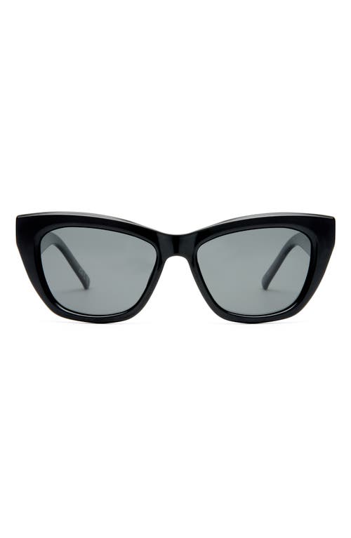 Le Specs Lumen Polarized 53mm Cat Eye Sunglasses in Black at Nordstrom