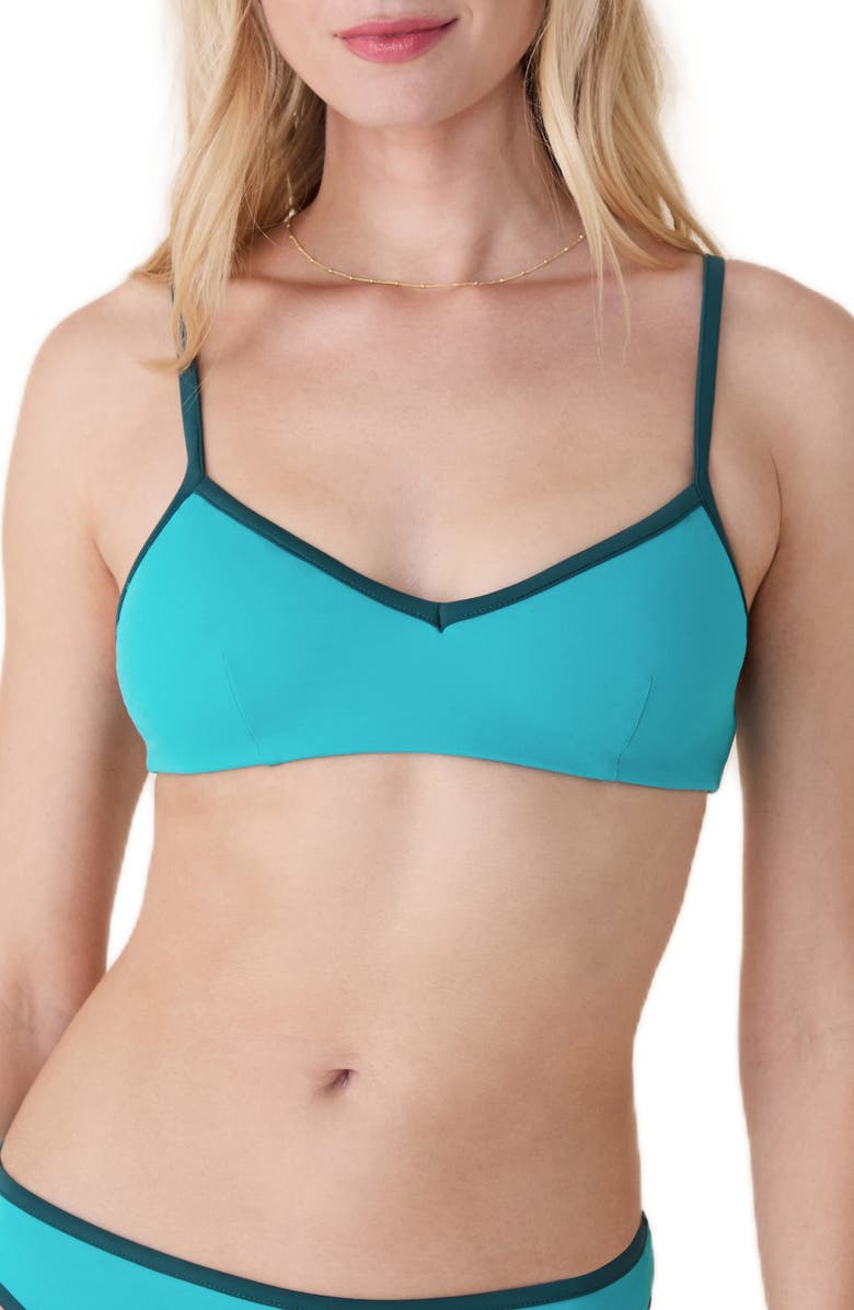 Andie The Bells Bikini Top, Main, color, Cyan